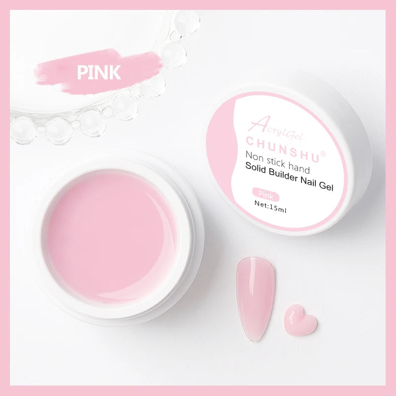 CHUNSHU Solid Jelly Extension Nail Gel Polish 15g Poly Builder Construction Gel For Nails Extend Semi Permanent UV White Varnish