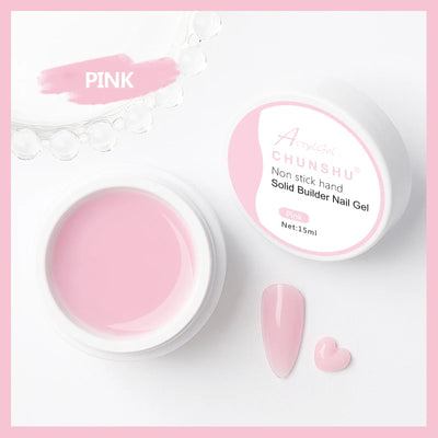 CHUNSHU Solid Jelly Extension Nail Gel Polish 15g Poly Builder Construction Gel For Nails Extend Semi Permanent UV White Varnish