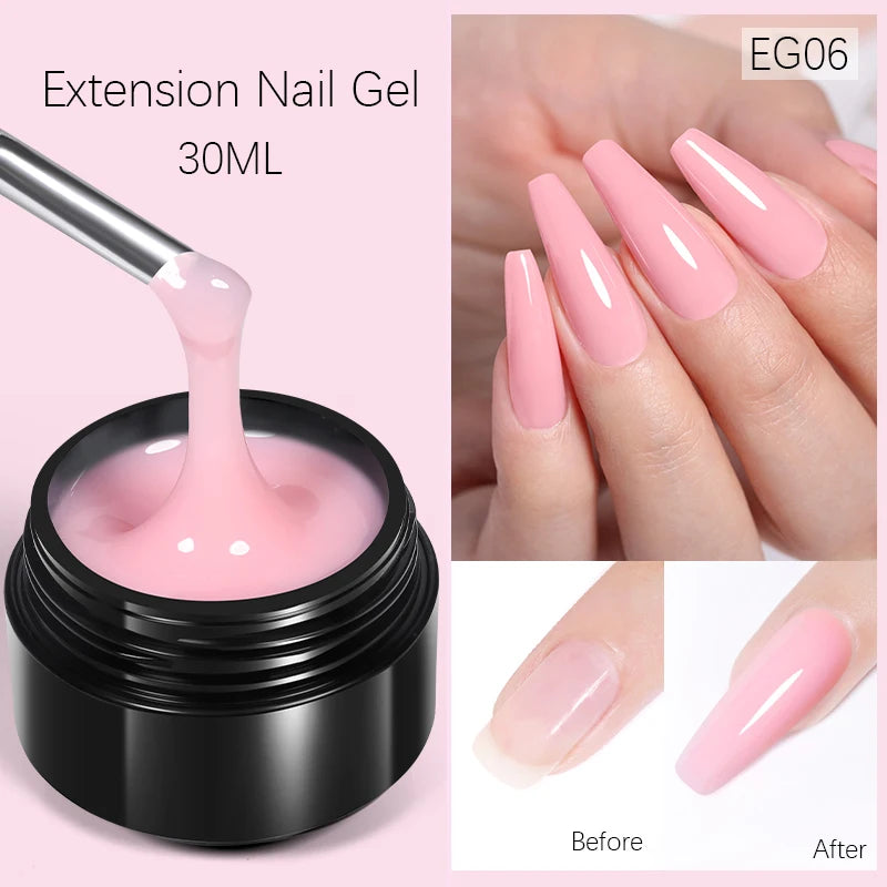 BORN PRETTY 15ml Nude White Non Stick Hand Solid Extension Nail Gel Polish Carving Flower Nail Art Building Constructed UV Gel
