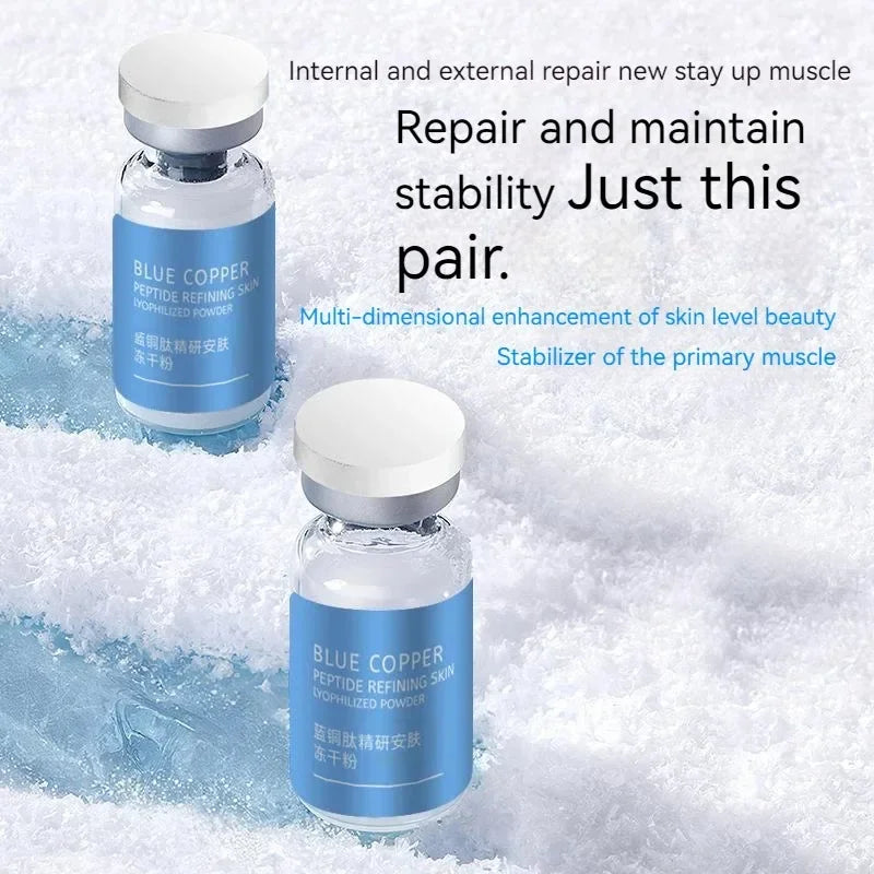 Blue Copper Peptide Freeze-Dried Powder Set Oligopeptide Anti Wrinkle Essence Shrink Pores Acne Treatment Skincare Serum 20pcs