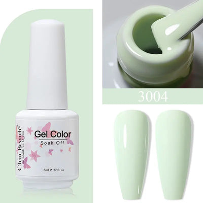 Clou Beaute 8ml Gel Polish Colorful Glitter UV Nail Gel Vernis Semi Permanent Glass Bottle Blue Green White Soak Off Gel Nail