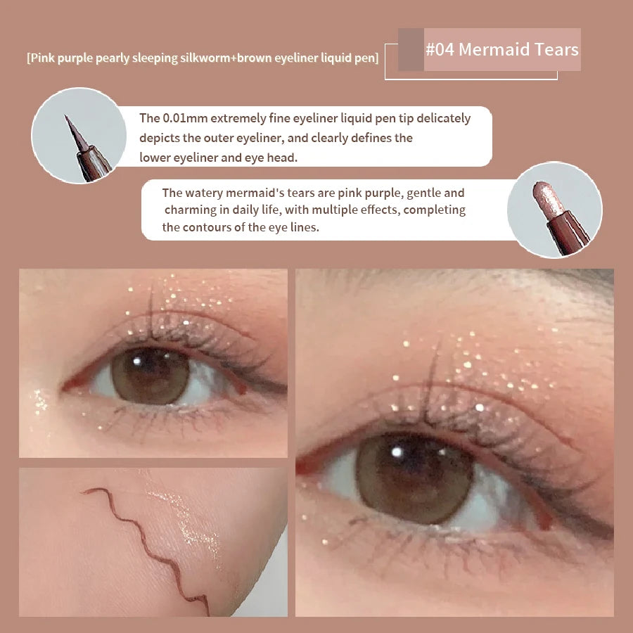 Eyeliner Double Head Pen For Smooth And Delicate Eye Makeup  Quick Drying Film Forming Waterproof And Sweat Proof Eye Makeup