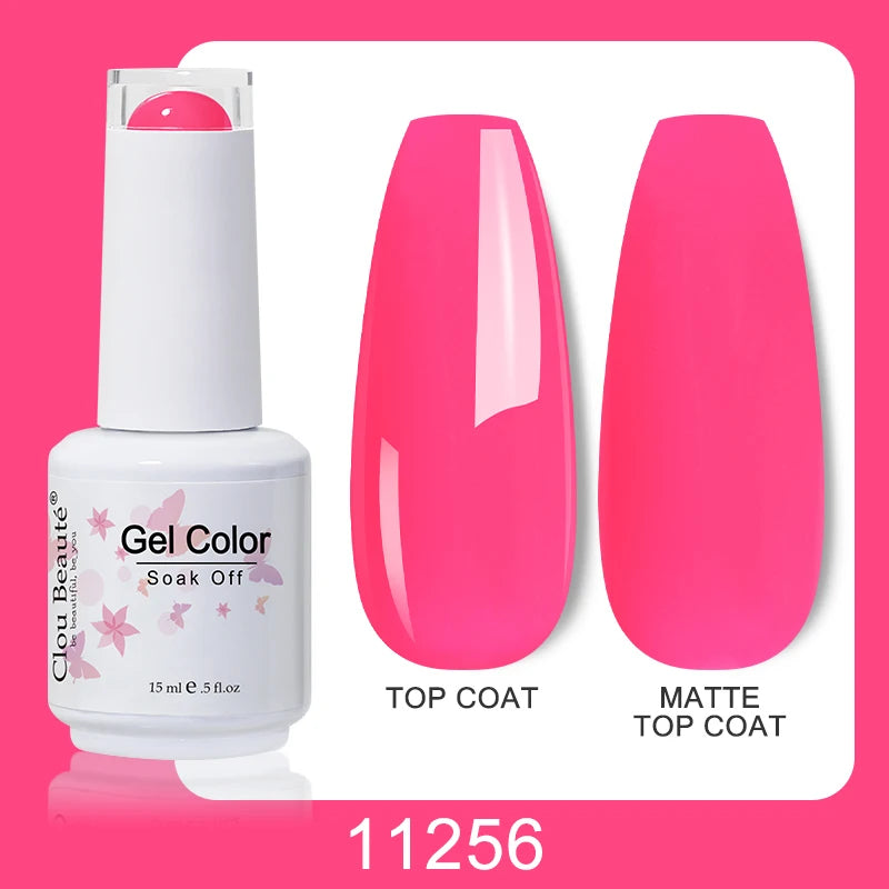 Clou Beaute Nail Gel Polish Kit 15ml Soak Off UVLED Nails Varnish Semi Permanent Nail Art Gels Lacquer Top Base Coat Gel Lacquer