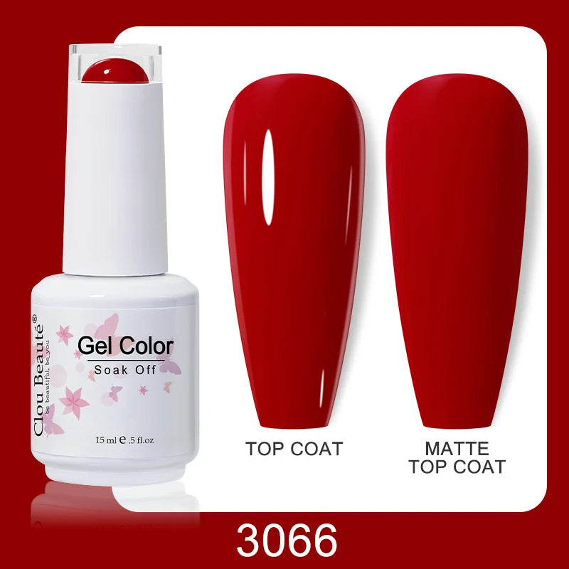 Clou Beaute Nail Gel Polish Kit 15ml Soak Off UVLED Nails Varnish Semi Permanent Nail Art Gels Lacquer Top Base Coat Gel Lacquer