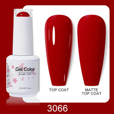 Clou Beaute Nail Gel Polish Kit 15ml Soak Off UVLED Nails Varnish Semi Permanent Nail Art Gels Lacquer Top Base Coat Gel Lacquer