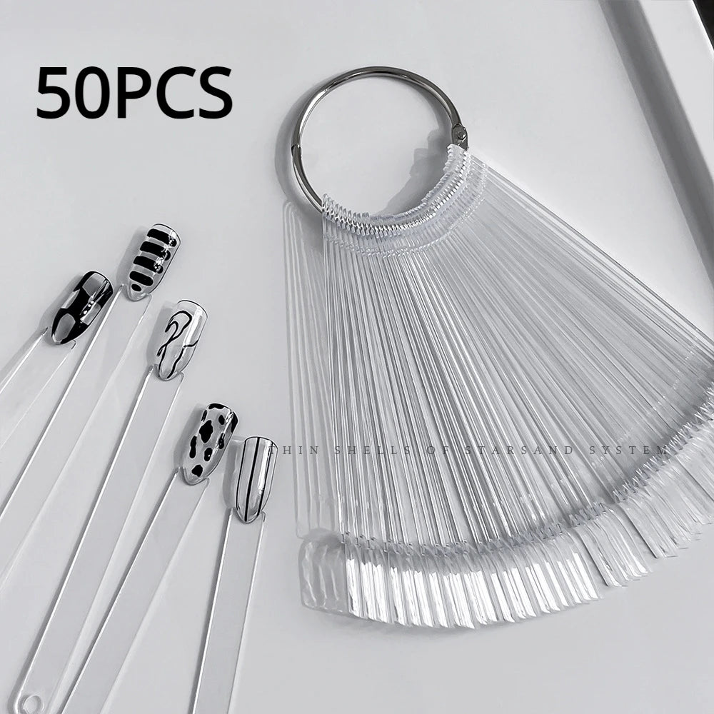 NEW Fan Shape Display False Nail Art Color Card Nail Art Tip Gel Polish Stand Template Sample Stand Nail Polish Practice Palette
