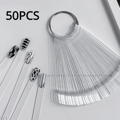 NEW Fan Shape Display False Nail Art Color Card Nail Art Tip Gel Polish Stand Template Sample Stand Nail Polish Practice Palette