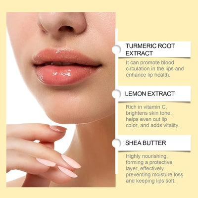 1/2/3pcs Lemon Ginger Lip Balm Turmeric Dark Melanin Remove Mask Gloss Exfoliating Improve Dullness Moisturizer Lip Repair Balm