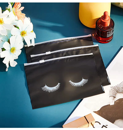 Eyelash Aftercare Bags Reusable Makeup Tools Travel Plastic Storage Lash Extension Pouch Cosmetic with Zipper Supplies