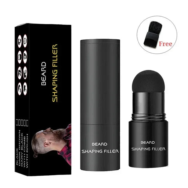 Men Beard Filling Stamp Beard Pencil Filler Waterproof Moustache Pen Beard Brush Enhancer Moustache Coloring Shaping Sweatproof