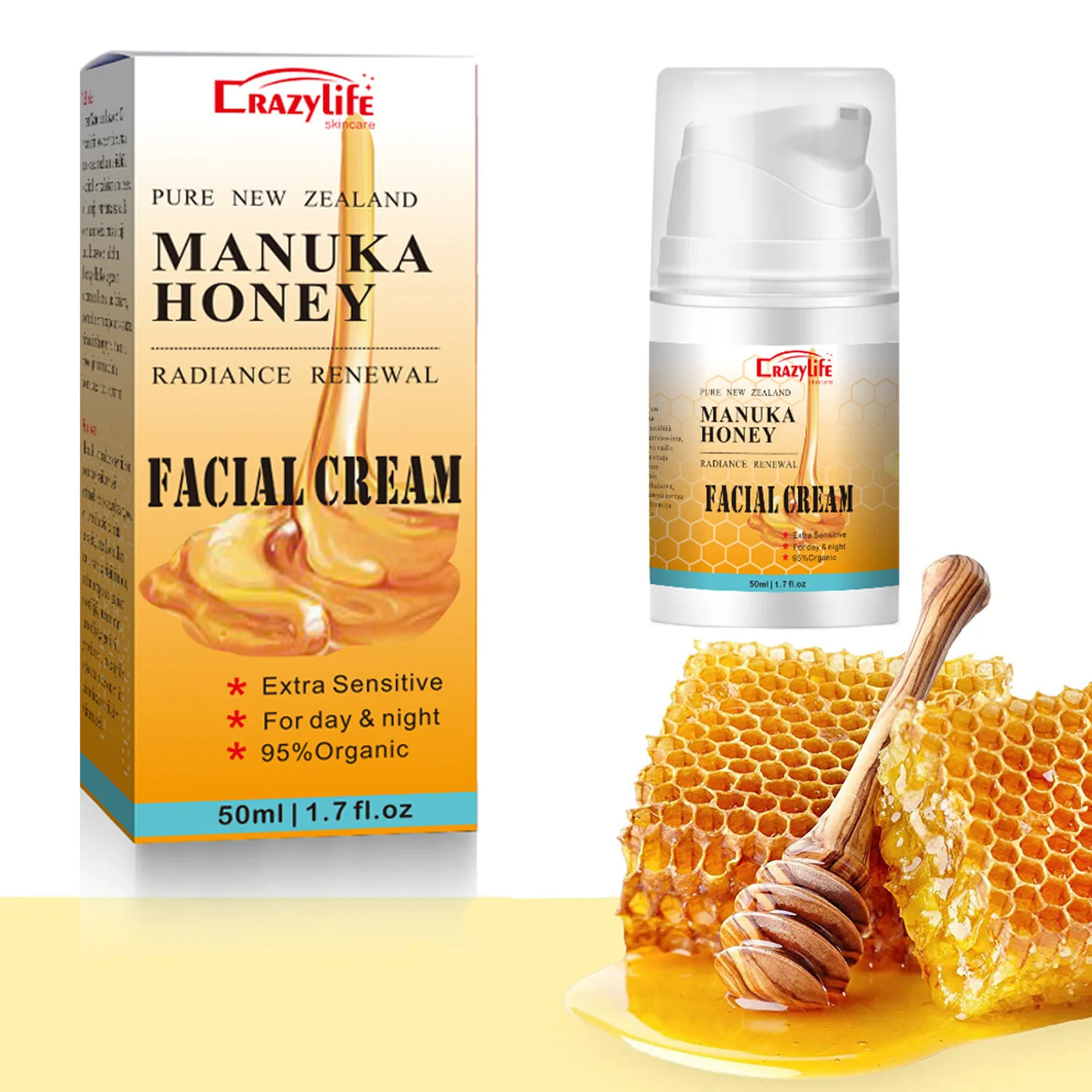 50ml NewZealand Bee Venom Honey Facial Cream Firming Lifting Skin Treatment Facial Cream Calming Night Cream