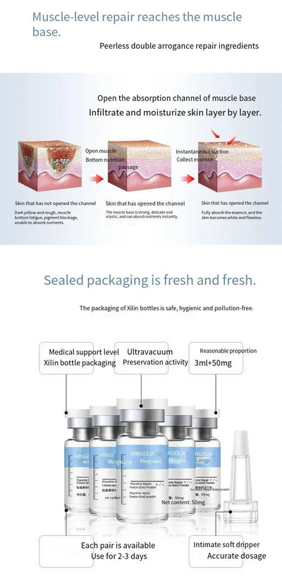 Polypeptide Placenta Freeze-dried Powder Essence Repair Facial Hydrating Nourishing Pore Shrinking Skin Rejuvenate Skin Care