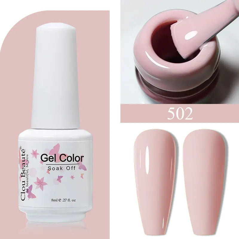 Clou Beaute 8ml Gel Polish Colorful Glitter UV Nail Gel Vernis Semi Permanent Glass Bottle Blue Green White Soak Off Gel Nail