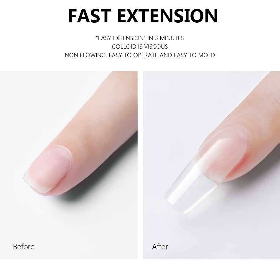 CHUNSHU Solid Jelly Extension Nail Gel Polish 15g Poly Builder Construction Gel For Nails Extend Semi Permanent UV White Varnish