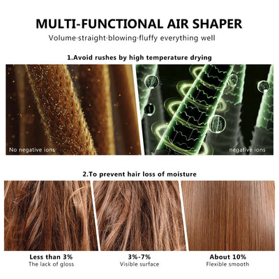 7 in 1 Hair Dryer Negative Ion Airwrap Styling Hair Curler Straightening Brush Brushless Motor Professional Hair Dryer Set