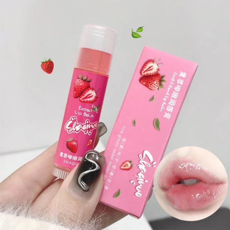 Jelly Fruit Lip Balm Plant Extract Moisturizing & Nourishing Lip Pomade Lasting Hydrating Lip Gloss Care Juicy Peach Lipsticks