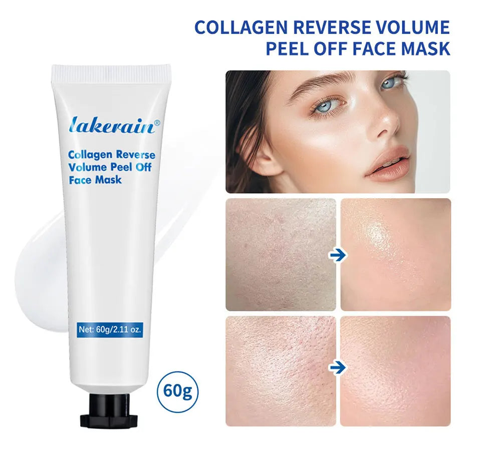 60gCollagen Peel Off Face Mask Pore Shrinking Blackhead Removal Oil Control Skin Rejuvenation Moisturizing Brightening Skin Care