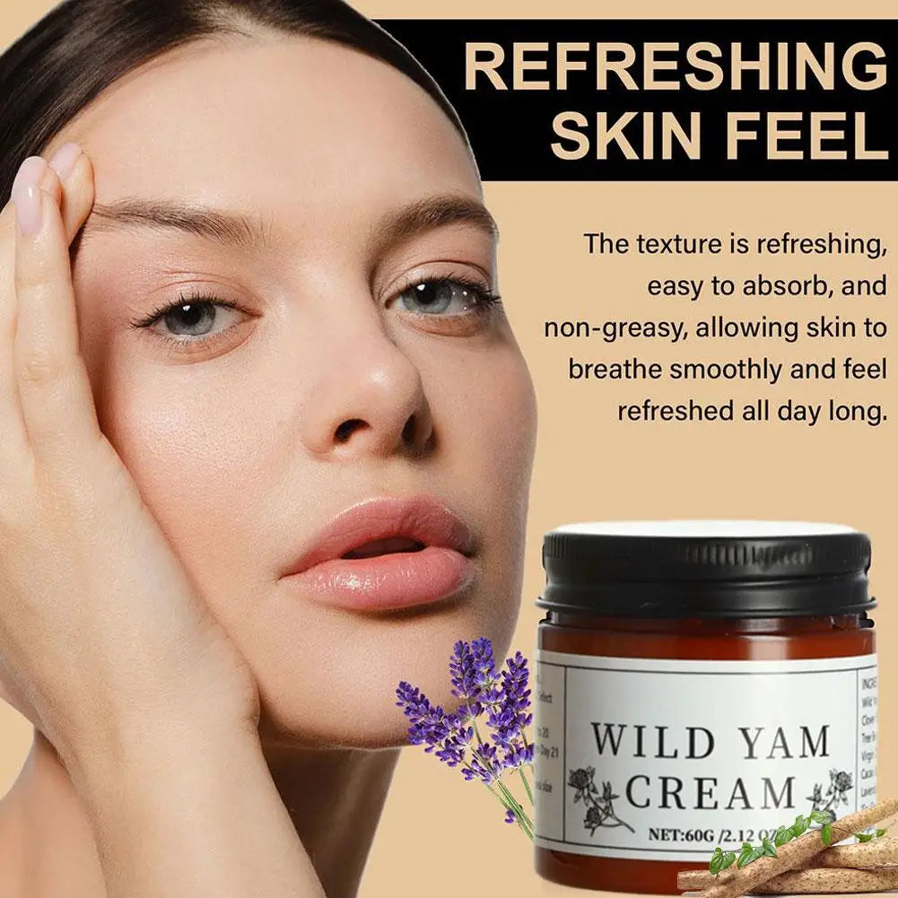 Wild Yam Cream Organic Moisturizes Whitening Cream Face Skincare Products Natural White Bright Cream Night Smooth