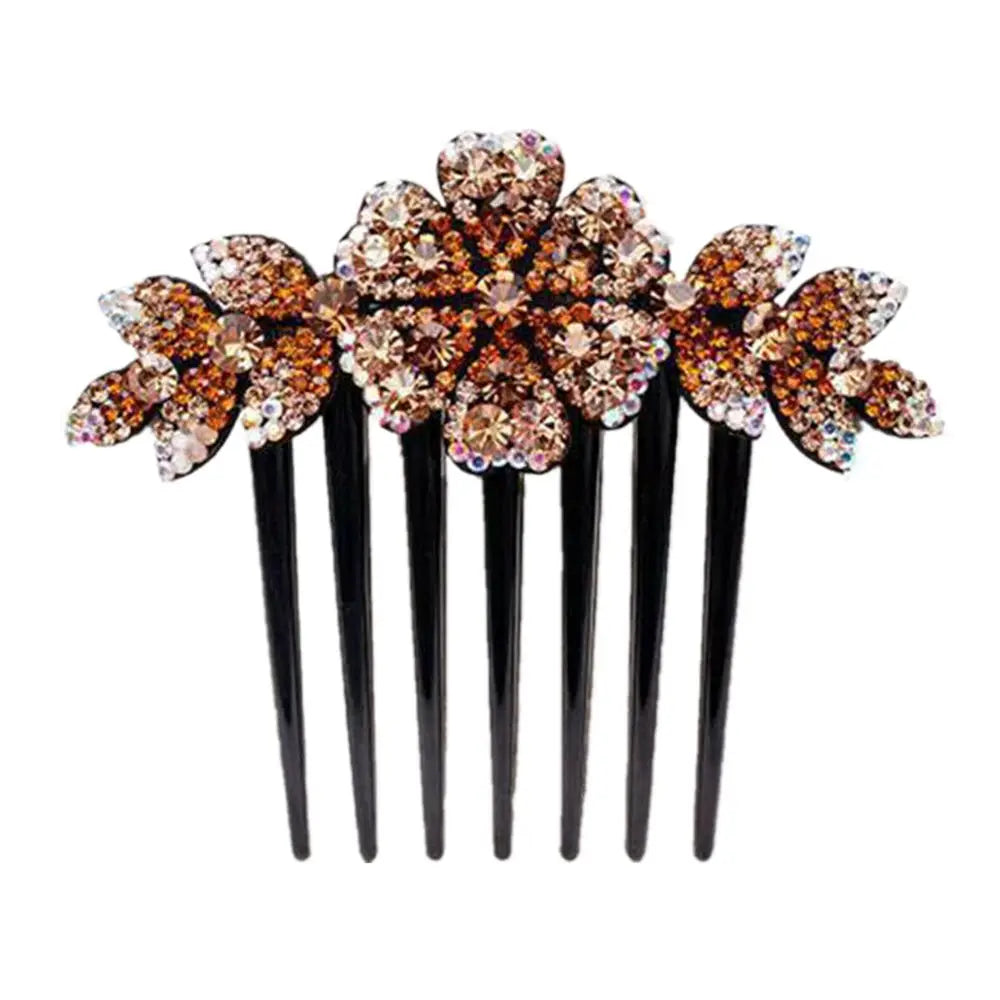 Women Hair Comb Rhinestone Crystal Hair Clips Hairpins Lady Bride Wedding Party Headdress Headwear Elegant Hair Accessories
