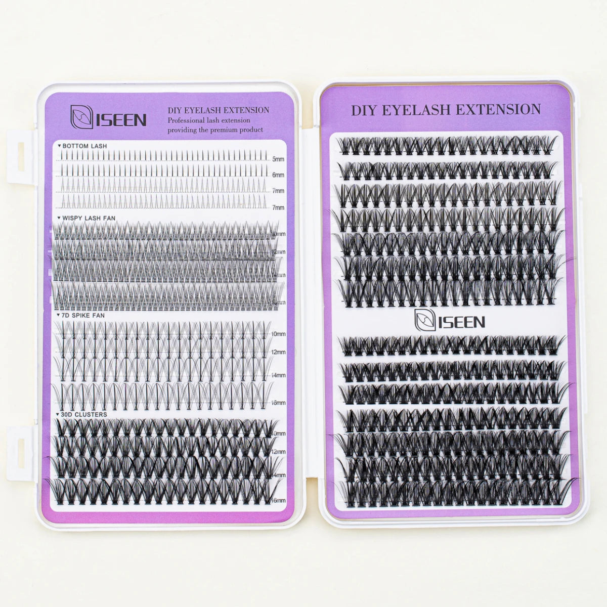 Eyelash Extension Kit DIY Eyelash Clusters Large Capacity Mix Styles Individual Lashes Kit with Lash Tweezers for Self Use