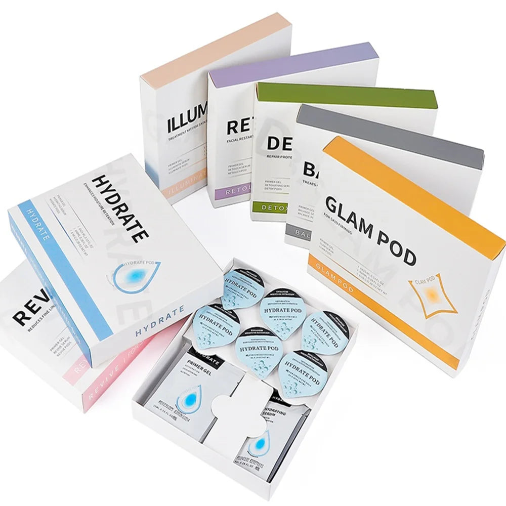 Foreverlily 5 pcs CO2 Pods Set For CO2 Bubble Pen Aqua Face Cleaning CO2 Capsule Gels Facial SPA Beauty Restart Kit Skin Care