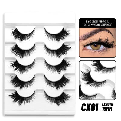 GROINNEYA Cat Eye Lashes Natural long Manga Lashes Faux Mink Eyelashes Winged End Eye Elongated Eyelashes Fake Lashes Soft