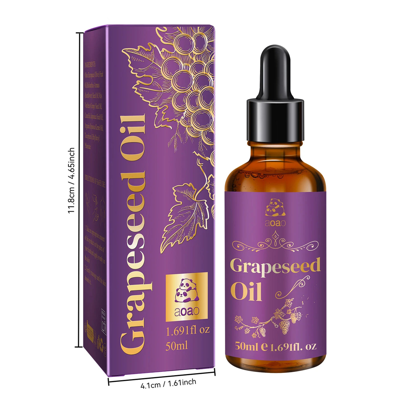 Grape Seed Oil Suitable for Face, Body, and Hair, Perfect for Massage, Scalp and Nail Natural Moisturizing Cream Bath Oil.