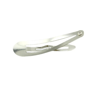 50pcs/pack Silver Tone Snap Hair Clips Craft Bow-Nickel Plated 30/40/50mm Barrette Slide Blanks for Kid DIY Decoration Hot