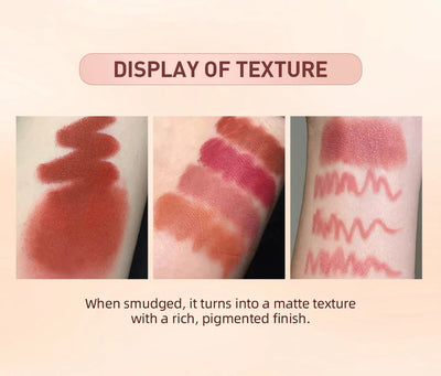 QIBEST Matte Nude Lipstick Pen Long Lasting Lipliner Lip Pencil Waterproof Lip Liner Contour Sexy Red Lip Makeup Set For Women