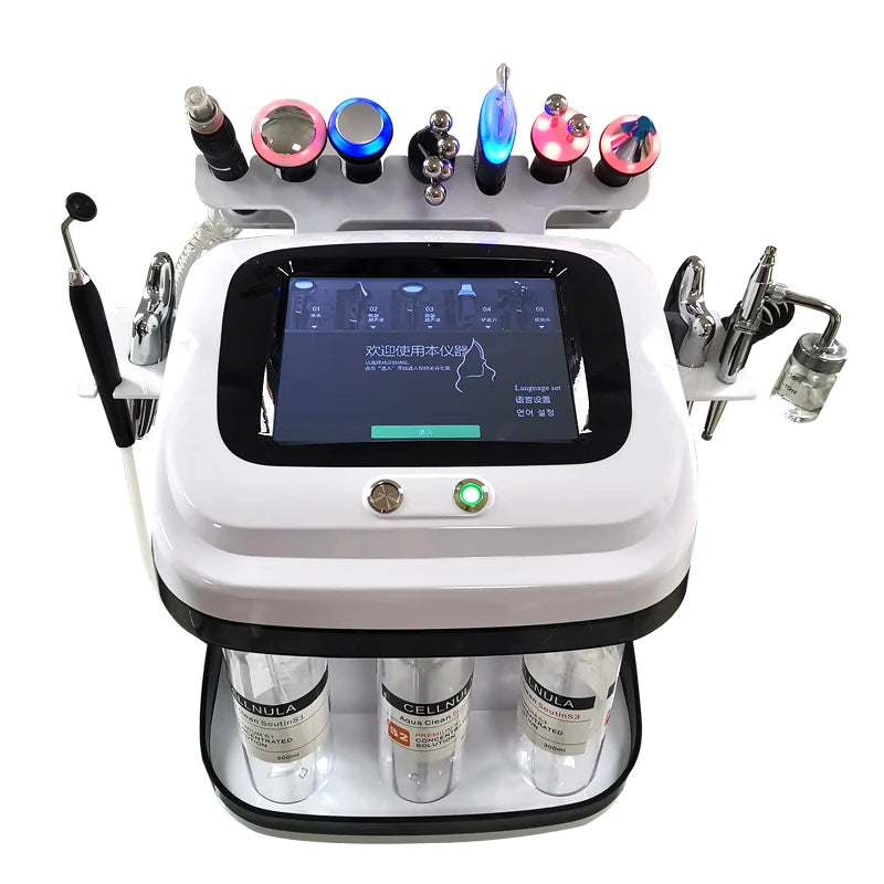 The New 10 In 1 Aqua Peeling Lift Skin Bubble Moisturizer Oxygen Machine Skin Care Cleansing Facial Dermabrasion Equipment