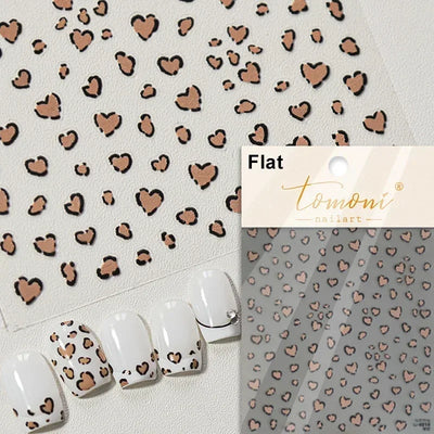 Cat's Eye 5D Gradient European Love Heart Gem Wing Crystal Geometric Colorful Self Adhesive Nail Art Stickers Manicure Decals