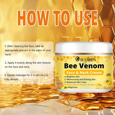 SUYARUN Premium Bee Venom Anti-Aging Face & Neck Cream - Firming Wrinkle Reduction, Deep Hydration Organic Formula.