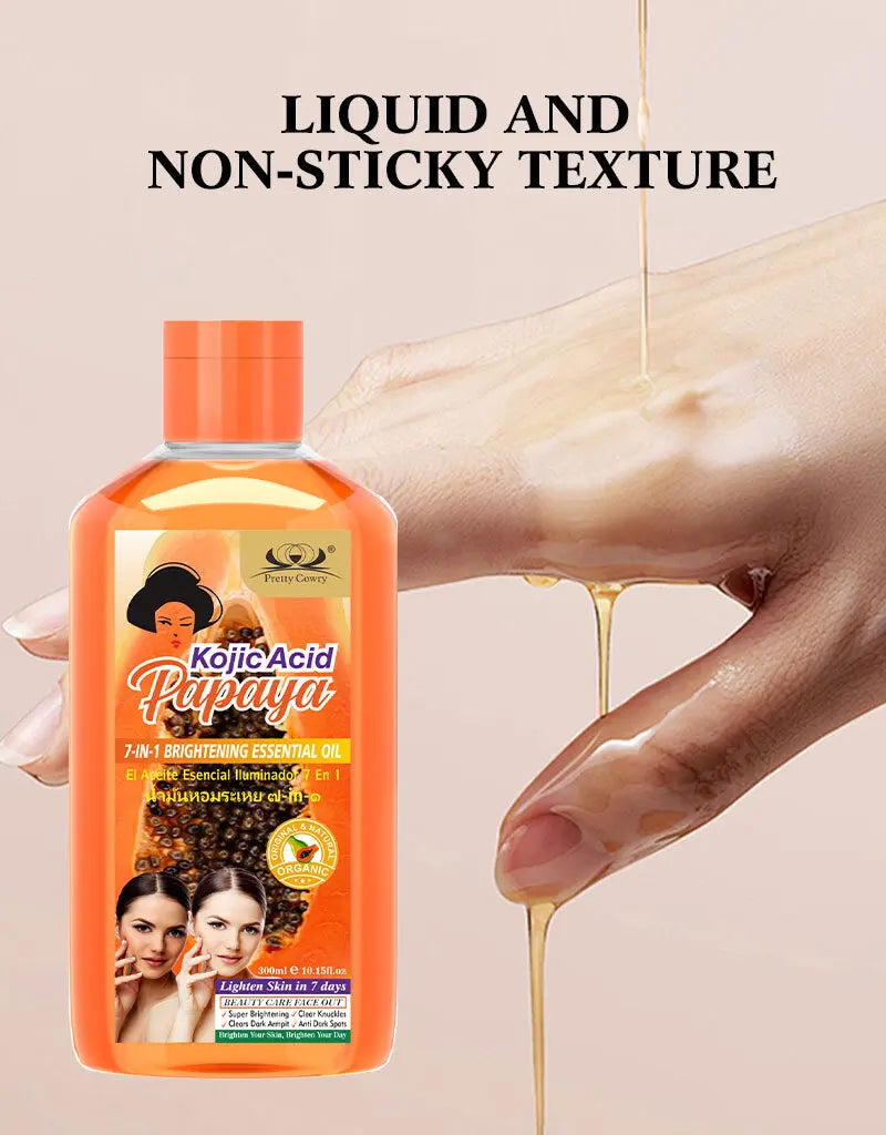 Papaya Kojic Acid Body Oil Deeply nourishes skin moisturizes fades dark spots evens tone absorbs fast enhances natural glow