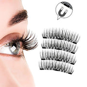 Three Magnet False Eyelashes Handmade Naturally Realistic Quick Paste Reuse 3D Magnetic False Eyelashes