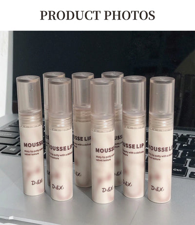 Gothic Matte Black Lipstick Waterproof Mousse Lip Mud Nude Brown Lipstick Moisturize Silky Gloss Makeup Non-stick Lips Tint