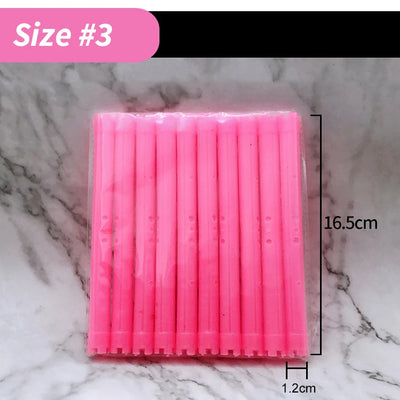 30pcs/set 16.5cm Length Hollow Cold Perm Rods with Rubberbands Extra Long Curler Bars Heatless Rollers Hairdresser Tools 1903