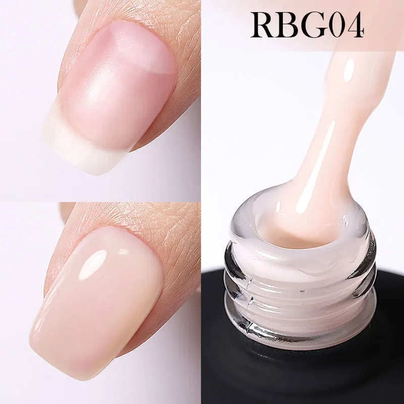 BORN PRETTY 15ML Milky Pink Rubber Base Gel Camouflage Color Coat Jelly White Nude Soak Off Nails Gels Varnish Self-leveling Gel