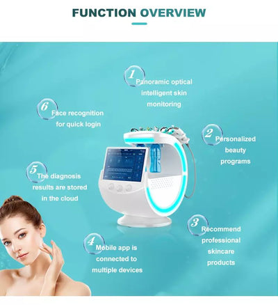 7 In 1 Water Oxygen Bubble Jet Peel Beauty Skin Multifunction Facial Care Machine Peeling Anti Aging Skin Analysis Devices