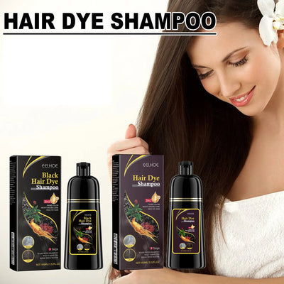EELHOE 100ml Natural Plant Hair Dye Shampoo 3 in 1 Hair Color Shampoo for Gary Hair Quick Dark Black And Women Men Grey Coverage