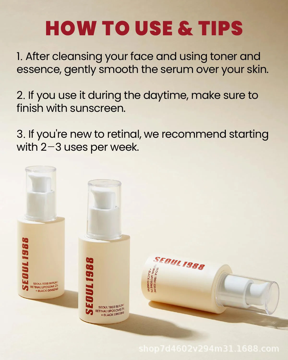 Seoul 1988 Anti-Aging Trio: 4% Retinal Eye Cream + 2% Retinal Serum w/ Black Ginseng for Wrinkles & Brightening,Korean Skincare