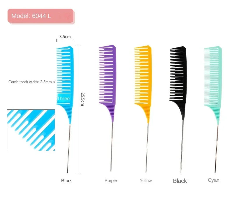 3pcs Hairbrush Hair Styling Combs Tailed Comb Set Coloring Dyeing Comb Salon Tool Sectioning Highlighting Weaving Cutting Comb