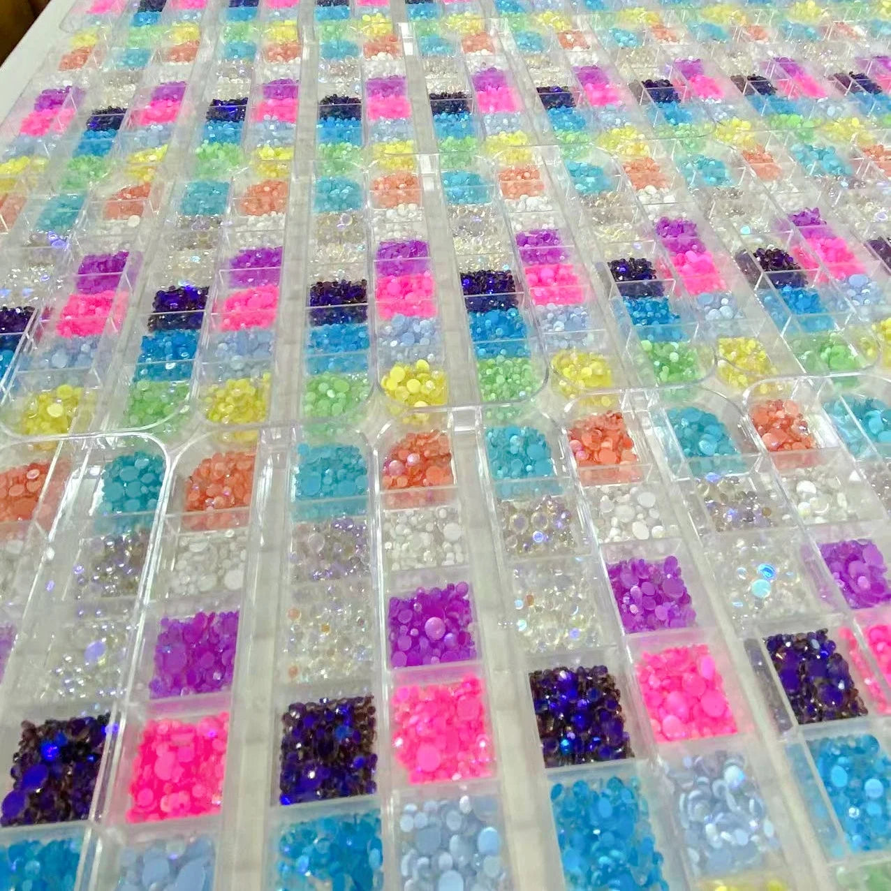 1Box Rainbow Mermaid Tears Nail Art Charms Macaron Bubble Beads Nail Art for Summer Aurora Half Spherical Glass Nail Decorations