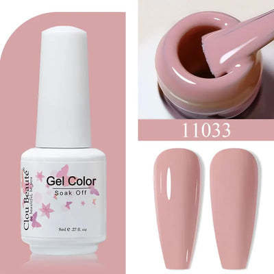 Clou Beaute 8ml Gel Polish Colorful Glitter UV Nail Gel Vernis Semi Permanent Glass Bottle Blue Green White Soak Off Gel Nail