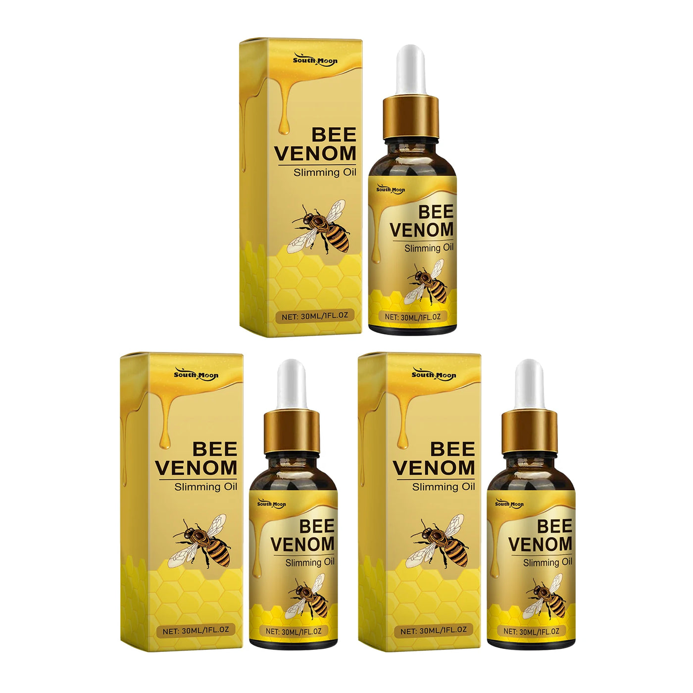 South Moon Bee Venom Body Firming Essential Oil Muscle Anti Cellulite Fat Burning Weight Loss Leg Shaping Belly Slim-ming Oils