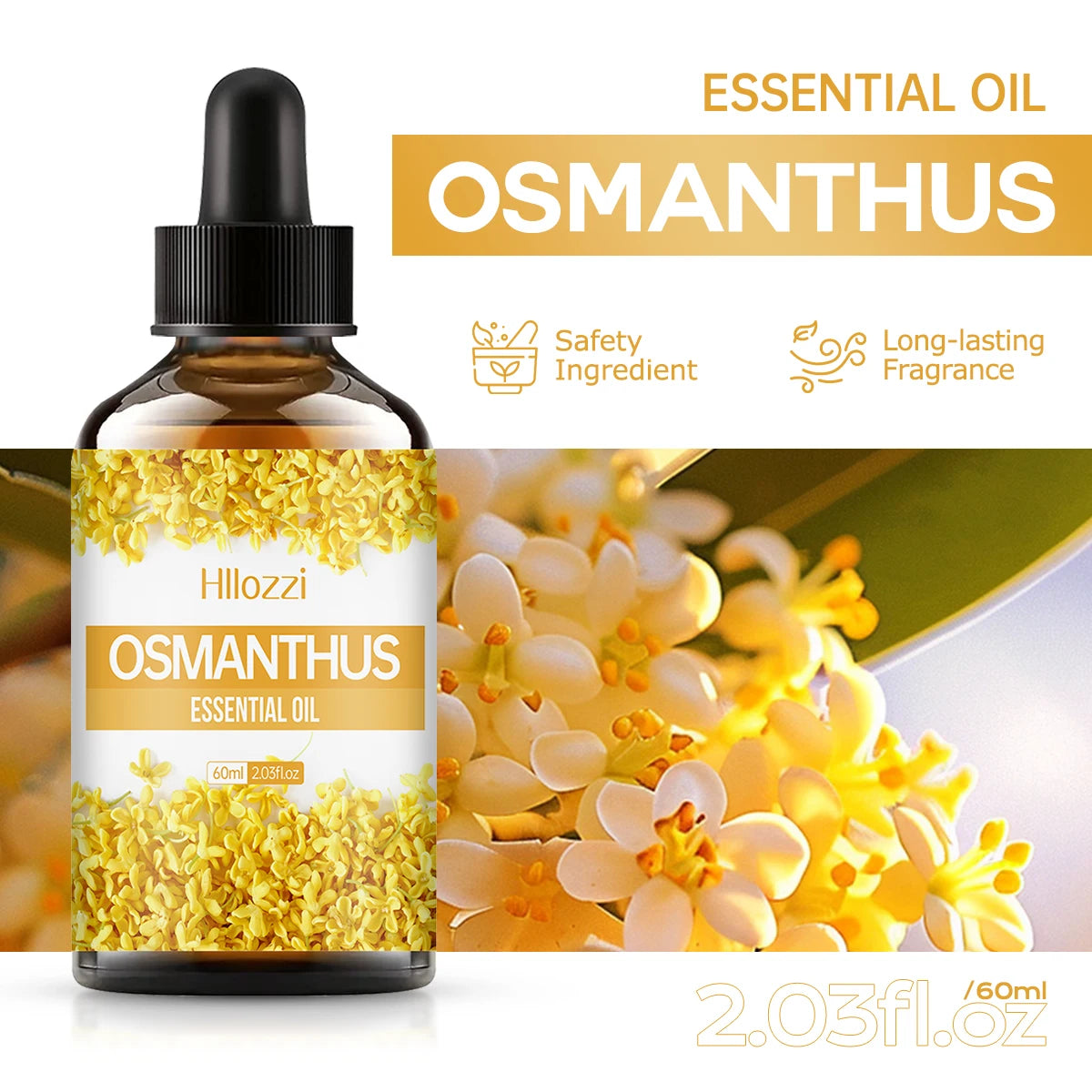 100ml/60ml/30ml Osmanthus essential oil Plant essential oil Pure essential oil Humidifier Aromatherapy Soap DIY Production