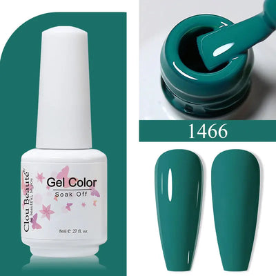 Clou Beaute 8ml Gel Polish Colorful Glitter UV Nail Gel Vernis Semi Permanent Glass Bottle Blue Green White Soak Off Gel Nail
