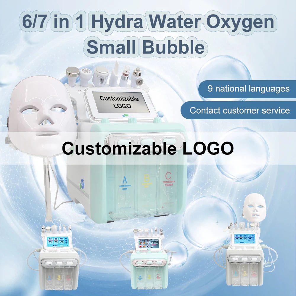 AOKO  hydrogen  6in1  Water Oxygen Jet Hydro Diamond Dermabrasion Machine Facial Microdermabrasion Device for Face Clean