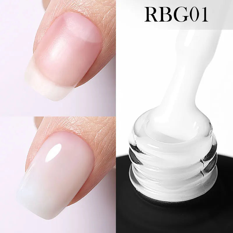 BORN PRETTY 15ML Milky Pink Rubber Base Gel Camouflage Color Coat Jelly White Nude Soak Off Nails Gels Varnish Self-leveling Gel