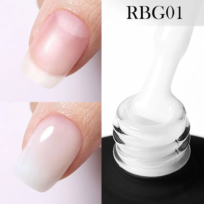 BORN PRETTY 15ML Milky Pink Rubber Base Gel Camouflage Color Coat Jelly White Nude Soak Off Nails Gels Varnish Self-leveling Gel