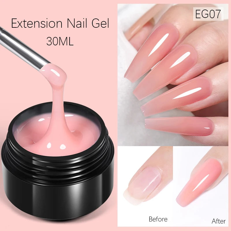 BORN PRETTY 15ml Nude White Non Stick Hand Solid Extension Nail Gel Polish Carving Flower Nail Art Building Constructed UV Gel